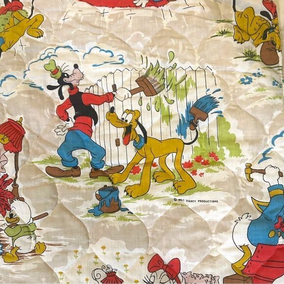 RARE! VTG 1970s Wards Disney Mickey Mouse Twin Size 108 Bedspread VGUC! 80 x 103 - Picture 3 of 8